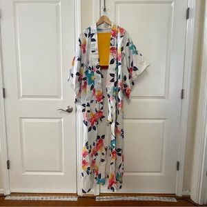 Summer Floral Motif Yukata with Golden Obi